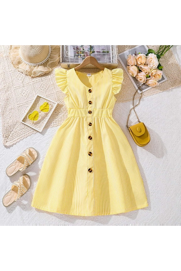 Dresses for Tweens Ruffles Girls Casual Dress A Line Dresses Cute Dresses for Girls 7-8 Years