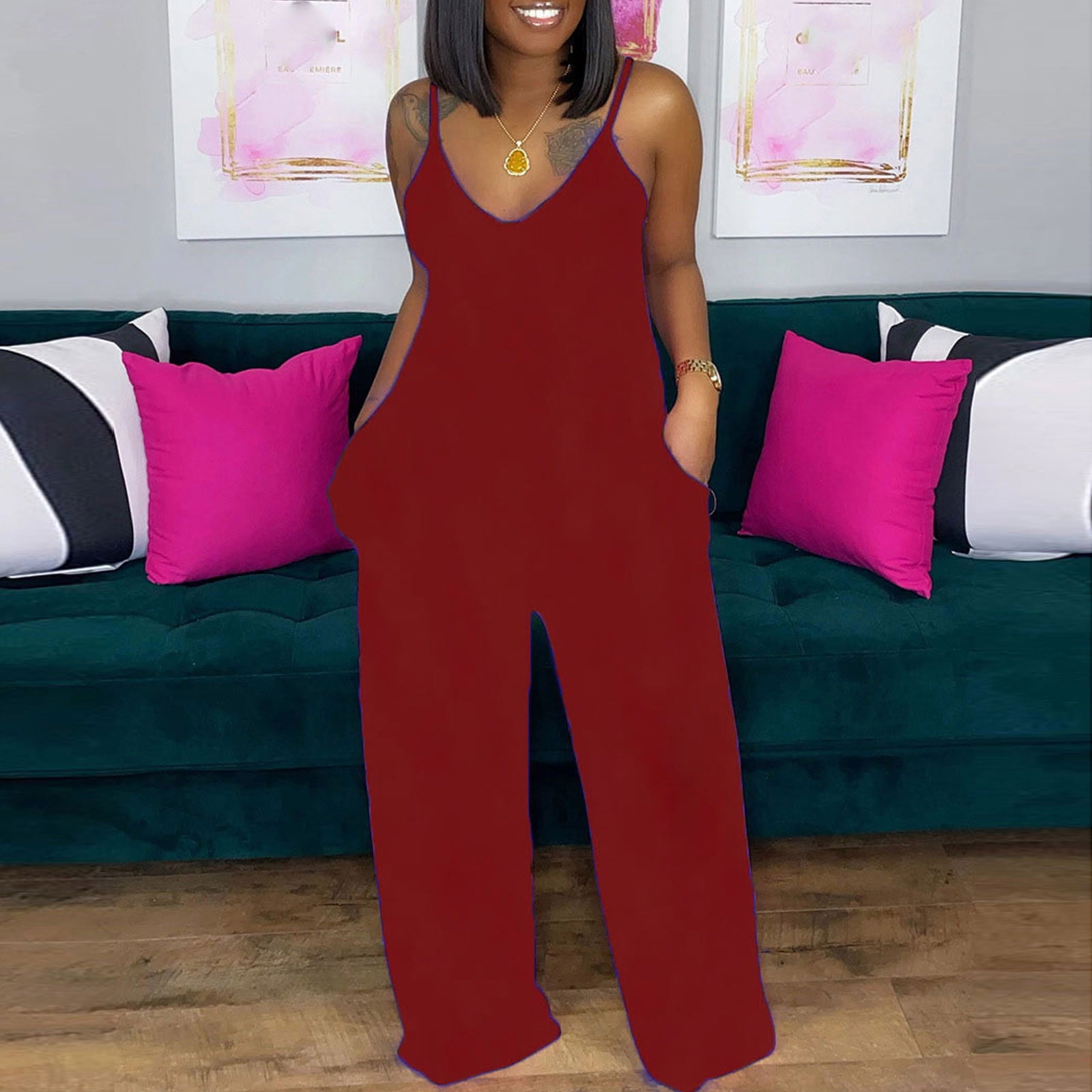 Dresses for Women 2023 HIMIWAY Women's Loose Sleeveless Jumpsuits