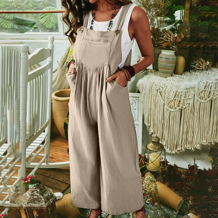 Khaki casual jumpsuit outlet
