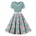 Dresses for Women 2024 Ladies Floral Pleated Rockabilly Elegant High