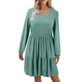 Dresses for Women 2024 Square Neck Long Sleeve Casual Sweater Party