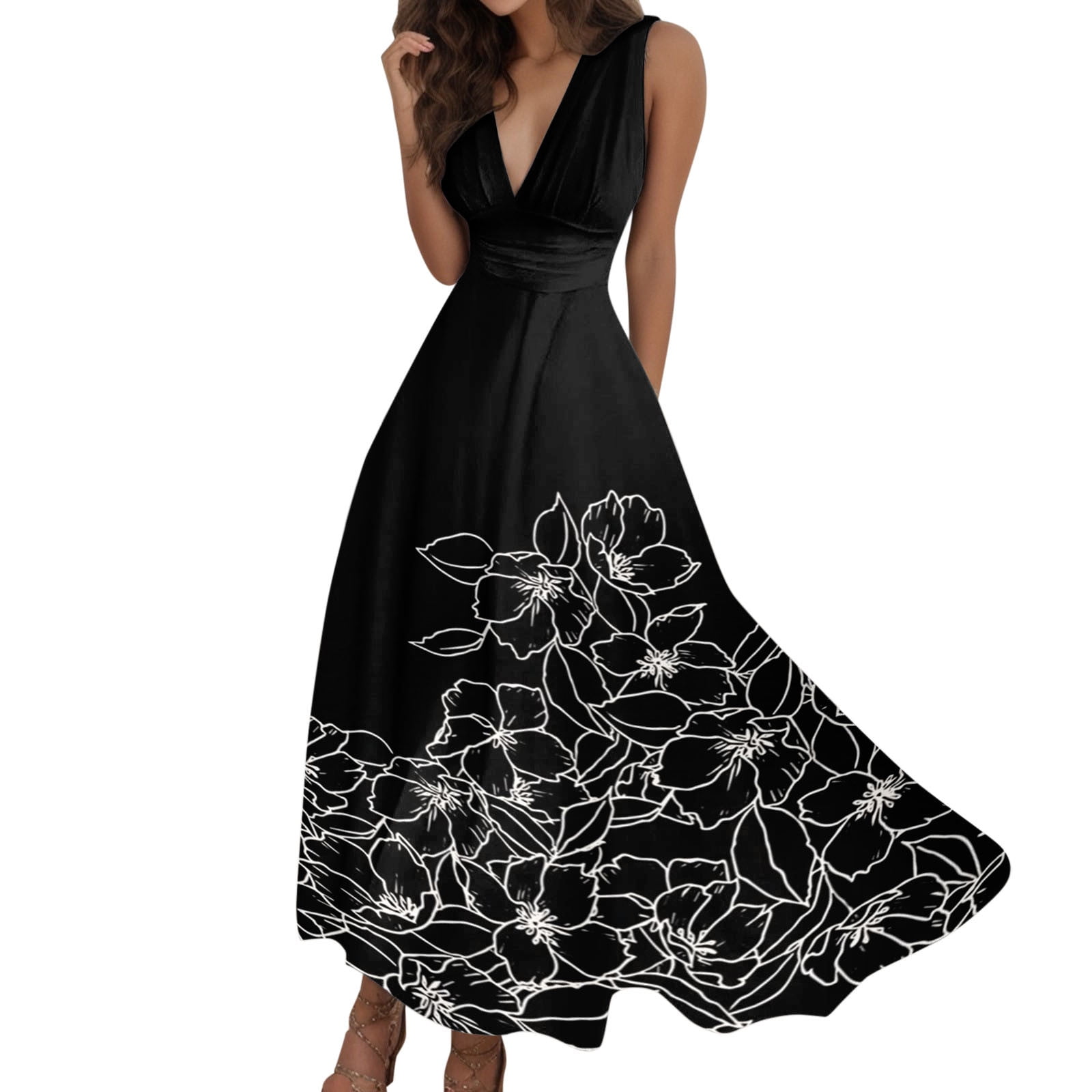 Dresses for Women 2024 Wedding Guest Summer Sexy Deep V Neck formal