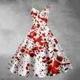 thumbnail image 1 of Dresses for Women 2025 Elegant Classy Fashionable Retro Halloween Funny Printed Strap Casual Long Sundress Watermelon Red M, 1 of 3