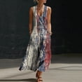 thumbnail image 1 of Dresses for Women 4th of July Sleeveless Deep V Neck Maxi Dress Summer Patriotic Button Flowy Long Sundress with Pockets Beach Vacation, 1 of 7