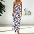 thumbnail image 1 of Dresses for Women Crew Neck Adjustable Spaghetti Straps Sleeveless Maxi Dress Loose Casual Printed Sundress Beach Vacation Clothse, 1 of 6