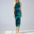 thumbnail image 1 of Dresses for Women Dresses for Women Plus Size Spring And Summer-neck Solid Color Slim Backless Suspender Dress Green S, 1 of 4