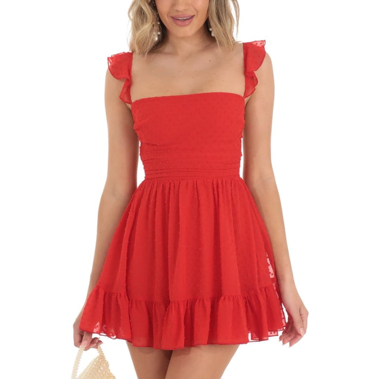 Dresses for Women Lace Short Sleeve Backless Bodycon A-Line Dress Aesthetic  Fairy Corset Mini Dress - Walmart.com