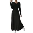 thumbnail image 1 of Dresses for Women Loose Fit Womens Nightgown Cozy Long Sleeve Dress Gifts for Her Nightshirts Women's Nightgowns & Sleepshirts Black, 1 of 4