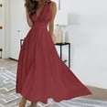 thumbnail image 1 of Dresses for Women Plus Size Sleeveless V-Neck Wrapped Chest Long Dress, 1 of 5