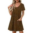 thumbnail image 1 of Dresses for Women Plus Size Short-sleeved V-neck Summer Print Casual Dress, 1 of 5