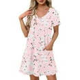 thumbnail image 1 of Dresses for Women Plus Size Short-sleeved V-neck Summer Print Casual Dress, 1 of 5