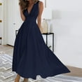 thumbnail image 1 of Dresses for Women Plus Size Sleeveless V-Neck Wrapped Chest Long Dress, 1 of 5