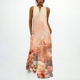thumbnail image 1 of Dresses for Women Print Sleeveless V-Neck Dress Comfortable Casual Sundress Pink XL, 1 of 6