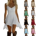 thumbnail image 1 of Dresses for Women Summer Casual Boho Dress Floral Print Ruffle Sleeve Midi Beach Dresses White XXL, 1 of 7