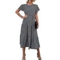 thumbnail image 1 of Dresses for Women Summer Casual Boho Dress Floral Print Ruffle Sleeve Midi Beach Dresses, 1 of 6