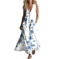 thumbnail image 1 of Dresses for Women Summer Casual Printed Dress Sleeveless Tank Dress Beach V-neck Sundress Dresses Long Dress, 1 of 7