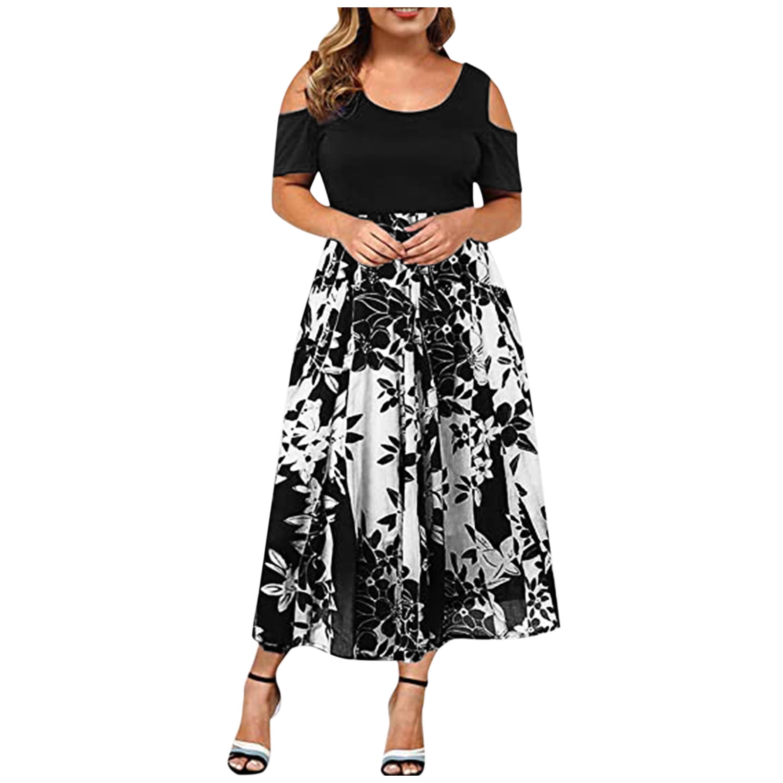 Dresses for Women Summer Wedding Guest Short Sleeve Plus Size