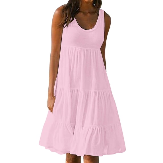Dresses for Women, Sundresses for Women Casual Beach 2026 Sleeveless Resort Wear Vacation Sun Dresses Tropical Spring Summer Tank Dress