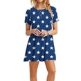 thumbnail image 1 of Women's Dresses Under $10 Summer Casual Printed Short Sleeve Round Neck Polka Dot Mini Dress, 1 of 7