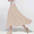thumbnail image 1 of Dresses for Women Viikei Womens Skirts Clearance under $5,Women's Casual Flowers Printed A-line Elastic Waist Skirt Beige M, 1 of 6