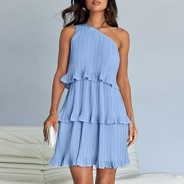 Women's 2025 Summer Halter Dress Sleeveless Open Back Ruffle