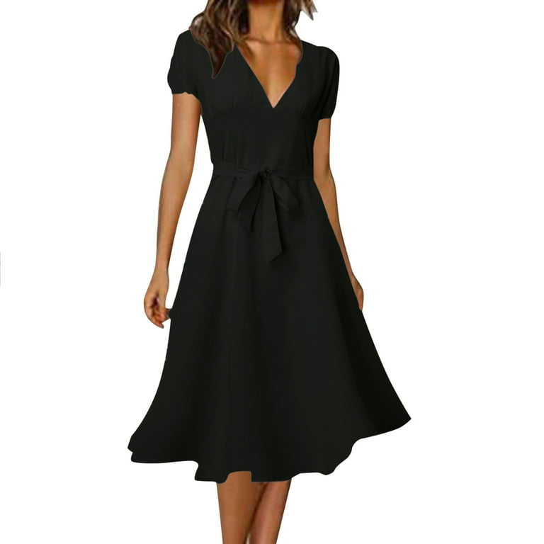 Elegant Solid Patchwork O Neck A Line Dresses(11 Colors) Elegant Solid Patchwork O Neck A Line Dresses(11 Colors)