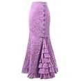 thumbnail image 1 of Dresses for Womens Women's Gothic Style Dark Long Skirt Lace up Hip Hugging Fishtail Skirt Half Skirt Dress Women Formal S-296 Purple M, 1 of 2