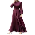thumbnail image 1 of Dresses for Womens, Womens Abaya Long Sleeve Dress Prayer Solid Color Dress Loose Maxi Dress Abaya Ramadan Robe, 1 of 7