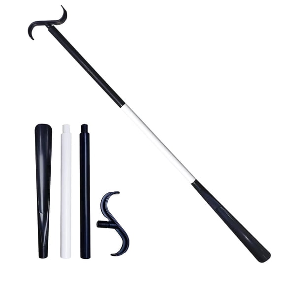 Dressing Aid Rod Stick With Shoe Horn Sock Remover, Gaqring Extendable Detachable Dressing Stick, Long Handle Assist Tool for Arthritis Mobility Limited Users
