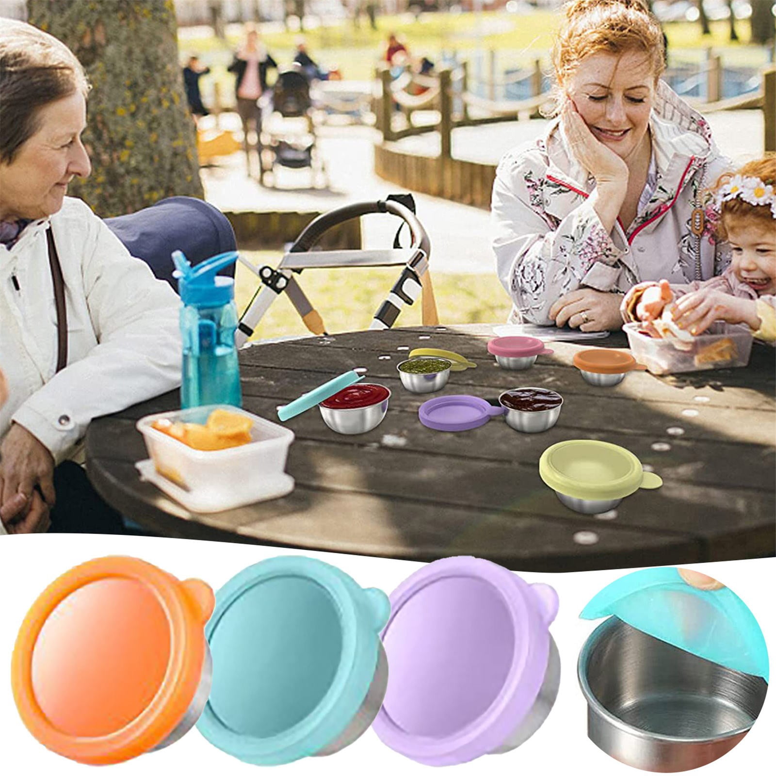 Dressing Container Silicone Cover Stainless Steel Cup Tomato Cup ...