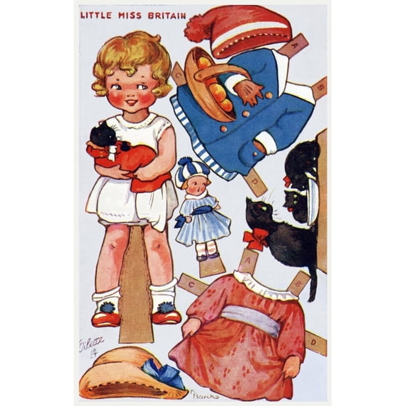 Dressing Doll. Little Miss Britain Poster Print By Mary Evans Picture Librarypeter & Dawn Cope Collection