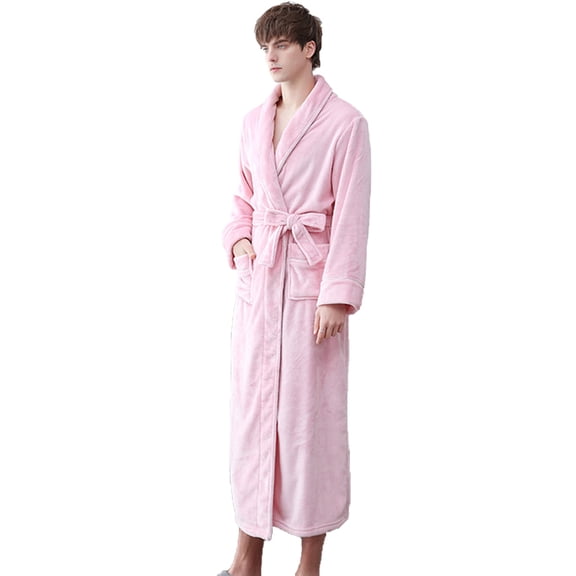 Dressing Gown Mens, Bathrobes For Women Men's Soft Flannel Warm Bathrobe Long Robe For Womens Nightgown Ladies Pajamas Sleepwear Nightgowns Kimono Cute Christmas Present
