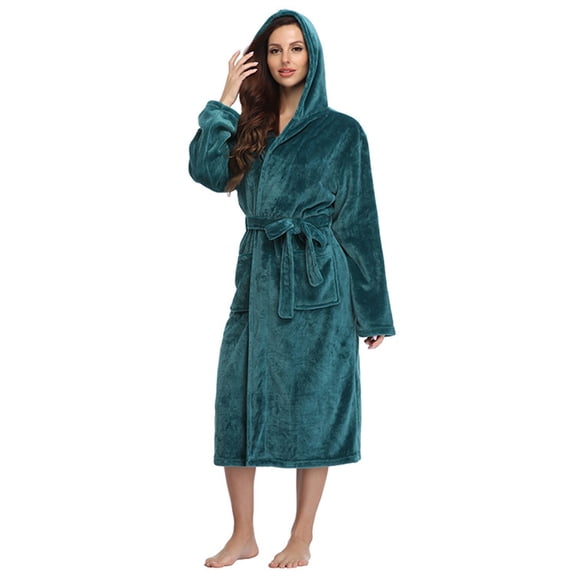 Dressing Gown Womens Hooded, Bathrobes  Women Mens Luxury Ladies Nightgowns Long Robes Lightweight Soft  Flannel Plush Bath Robe Kimono Couples Bathrobe Warm Sleepwear