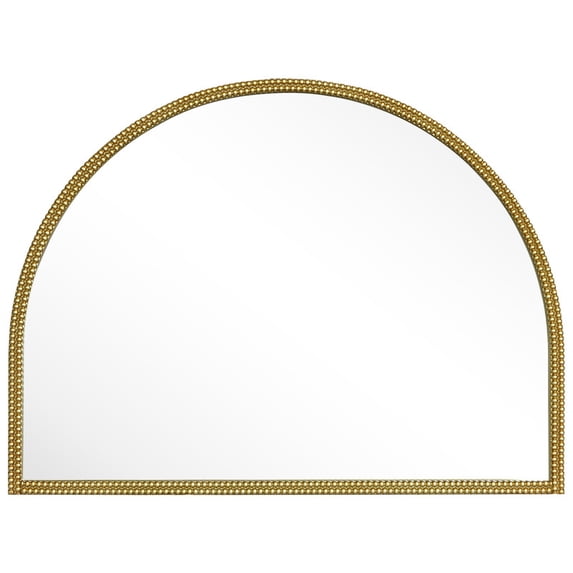 Dressing Mirror for Wall Decor with Double-row Beaded Frame, Gold, 32"x24"