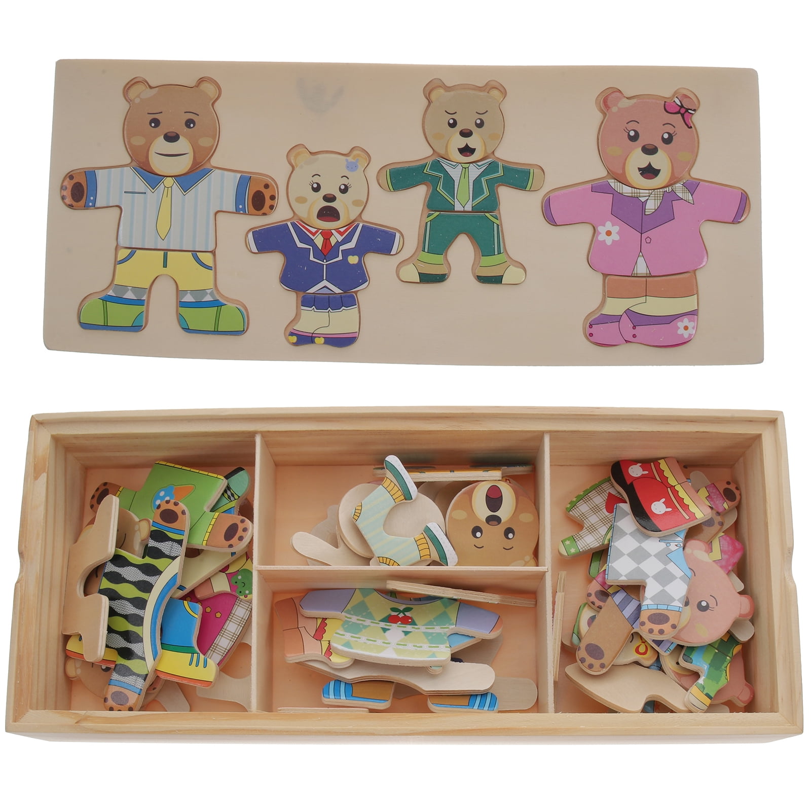 Dressing Puzzle Wooden Playset Wooden Jigsaw Puzzle Kid Toy Wooden
