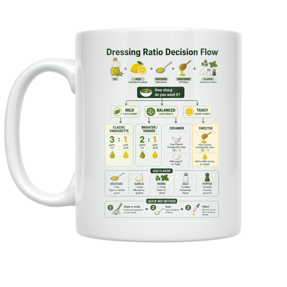 Dressing Ratio Decision Flow - Salad Enthusiast - 11 oz Ceramic Coffee Mug