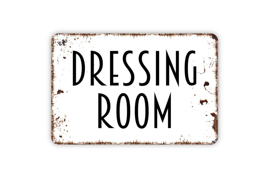 Dressing Room Sign Metal Sign Farmhouse Contemporary Modern Wall Metal ...