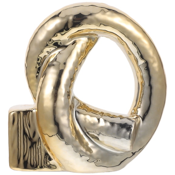 Beaupretty Modern Ceramic Craft Ceramic Ornaments Golden 1Pack