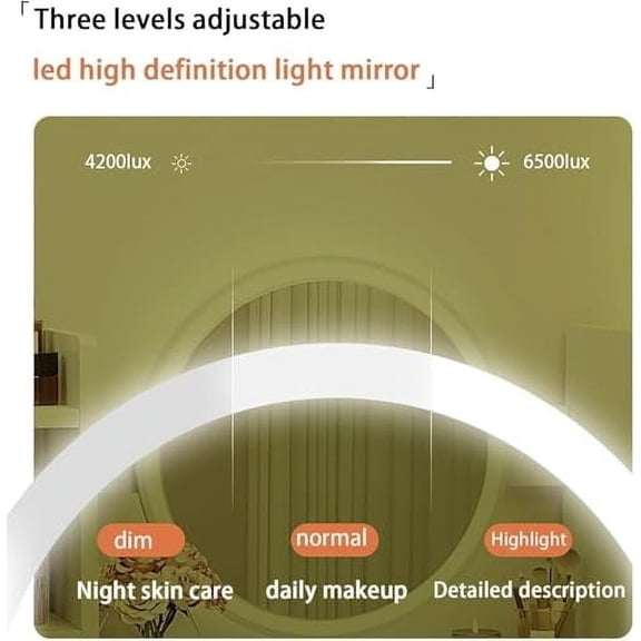 Dressing Table,Makeup Table with Drawers, Vanity Desk with Mirror and led Lights,3 Lighting Mode,Makeup Vanity Desk,Multifunctional Makeup Writing Desk for Bedroom (White)