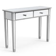 thumbnail image 1 of Dressing Table Mirrored  Console Table Silver Glass Makeup Vanity Desk Side Table for Living Room Bedroom, 1 of 11