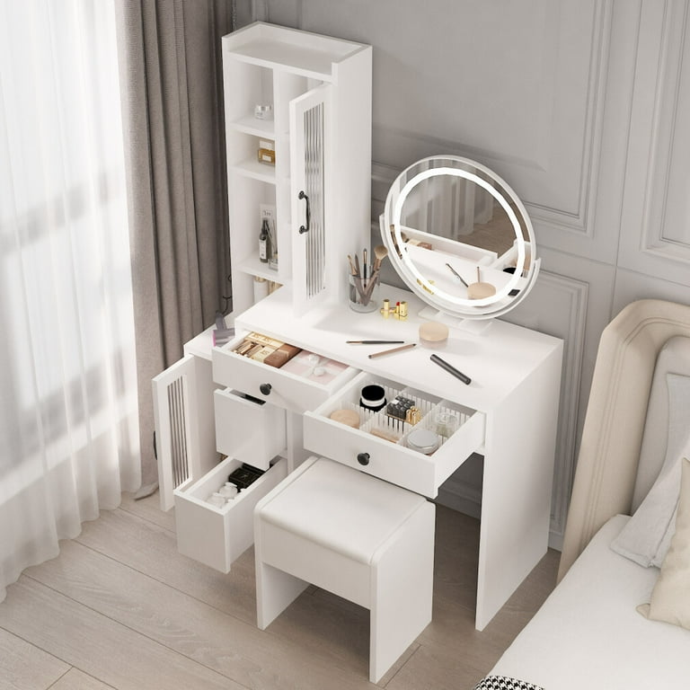 Dressing table design with light online