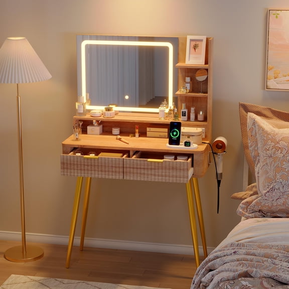 Dressing table 80cm, natural wood color