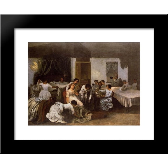 Dressing the Dead Girl (Dressing the Bride) 20x24 Framed Art Print by Gustave Courbet