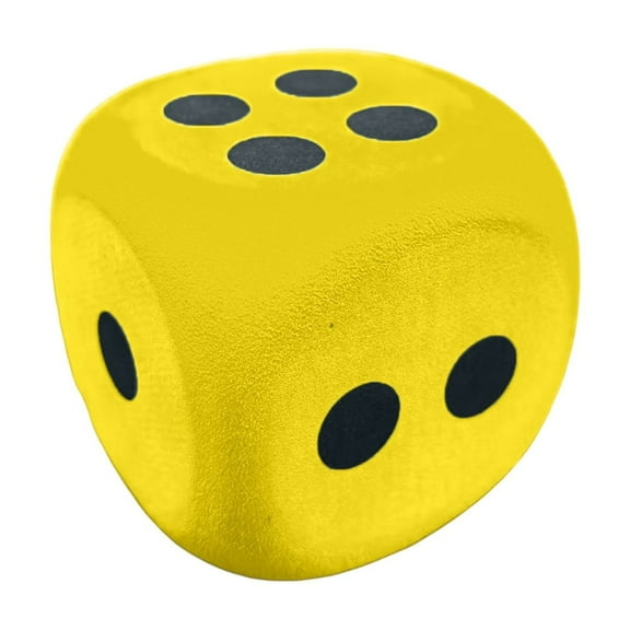 Dressoos 1Pcs Eva Dice Game, Party Toys Educational Learning Outdoor Activities Rounded Corners Safe Yellow 80Mm Dice, One Size