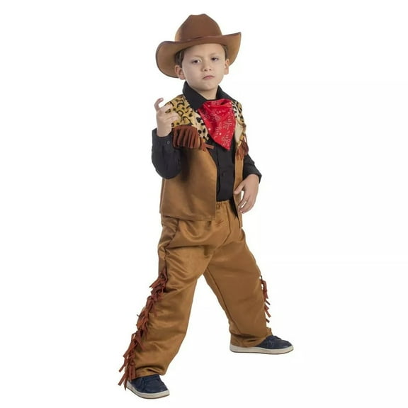 Dressup America Wild West Rodeo Cowboy Boy's Halloween Fancy-Dress Costume, M (8-10)