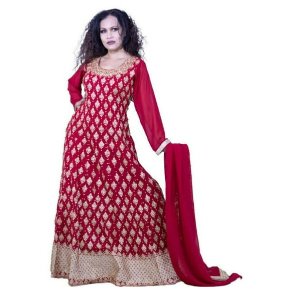 Dressy Anarkali with gold work in front and back