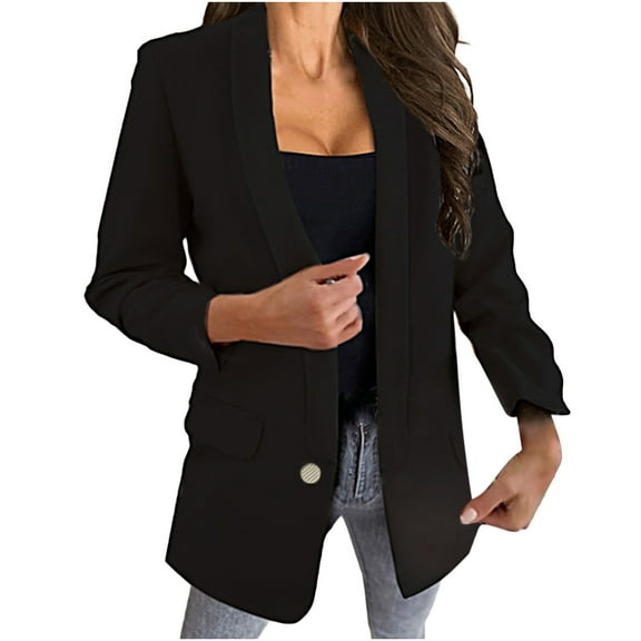 Dressy Blazers for Women Long Sleeve Open Front Suit Jackets Lightweight Casual Blazer Outerwear Work Clothes Ladies Clothes
