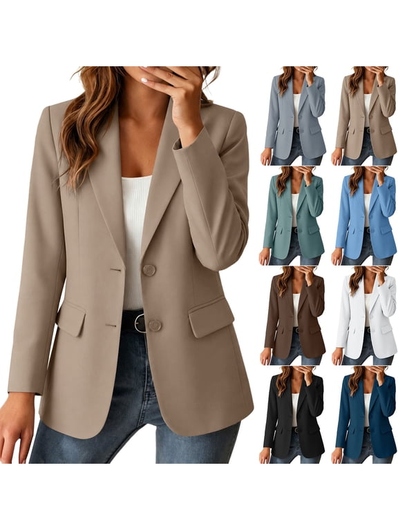Dressy Blazers for Women Plus Size Work Blazers Casual Professional Business Jackets Open Front Office Cardigan Jacket with Pockets