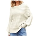 thumbnail image 1 of Dressy Blouses for Women Plus Size Flowy Tops for Women Fashion Casual Long Sleeve Round Neck Solid Sweatshirts, 1 of 8