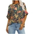 thumbnail image 1 of Dressy Blouses for Women Work Professional Short Sleeve Shirts for Women Work Summer Cotton Tees for Women 2025, 1 of 7